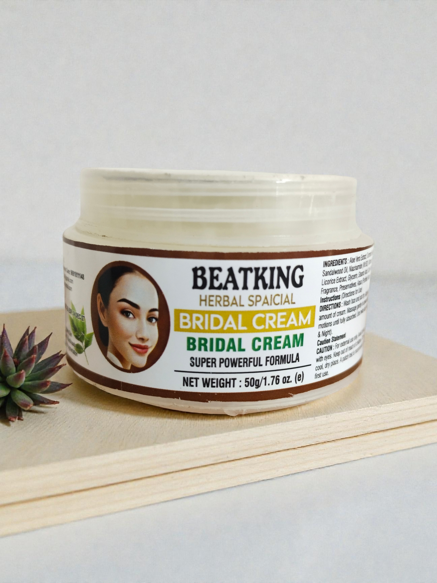 BEATKING Herbal Special Bridal Cream | Powerful Skin Brightening & Glowing Formula - 50g
