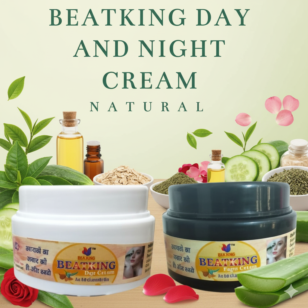 beatking day&night cream for pigmentation |Removing Dark Spots | Acne Scars | blackheads, Even Skin, Blemishes | soft skin, it really work ,men & women (60+60 gm) pack of 2pcs
