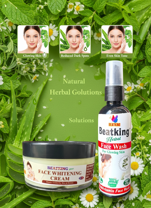 beatking face whitening cream with facewash , reduce dark spot and brightens skin tone 50g
