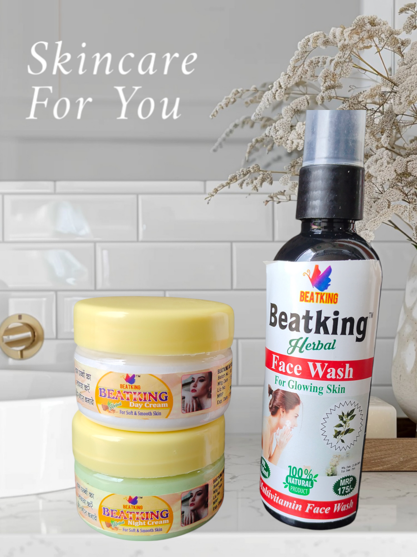 Beatking day and night cream 60+60g and Facewash 100ml combo