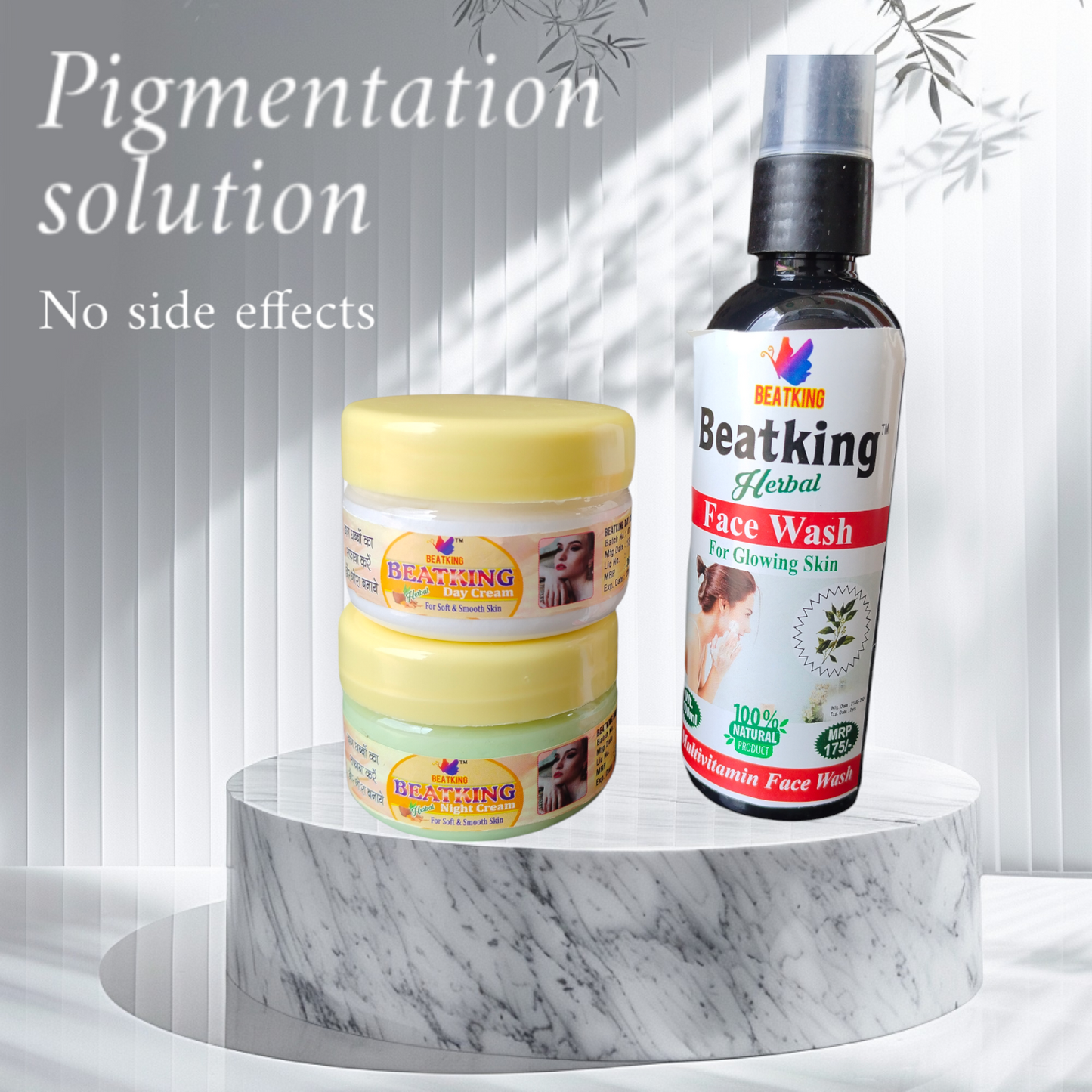 Beatking day and night cream 60+60g and Facewash 100ml combo