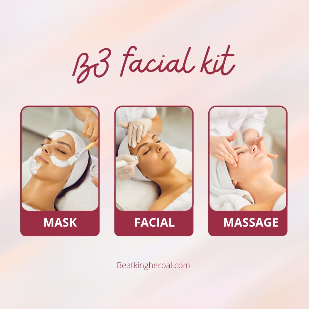 beatking B3 facial kit for whitning skin |pure herbal| no side effects