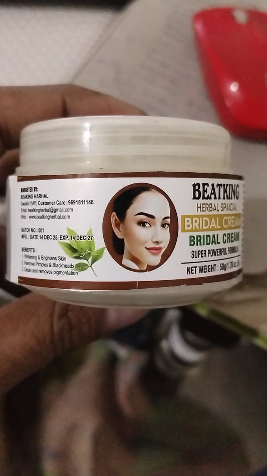 BEATKING Herbal Special Bridal Cream | Powerful Skin Brightening & Glowing Formula - 50g