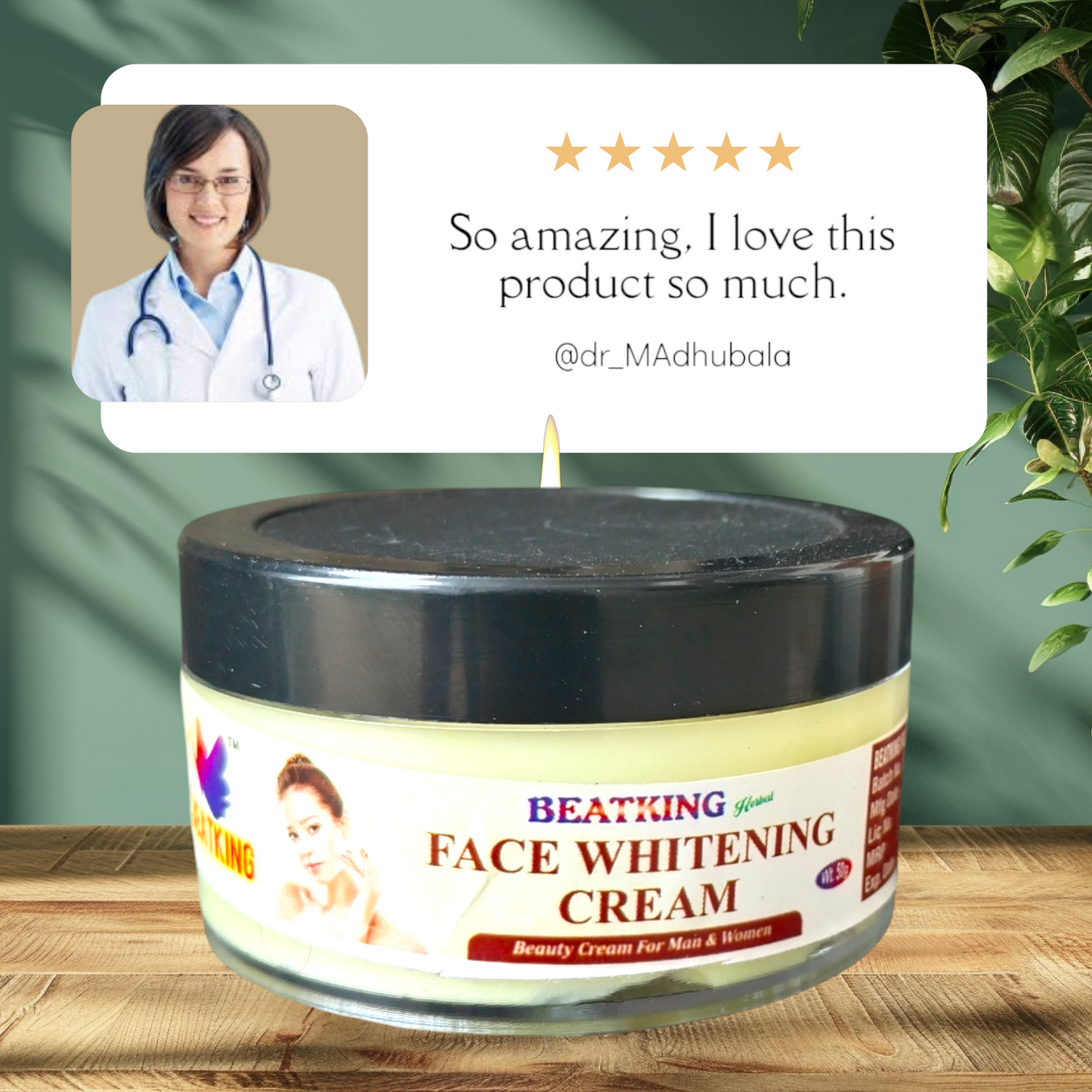 beatking face whitening cream, reduce dark spot and brightens skin tone 50g