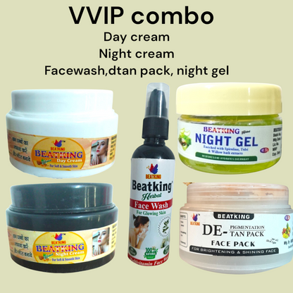 Beatking Vvip combo for Pigmentation,melasma,openpores,darkspot,sunburn,acne| pack of 5