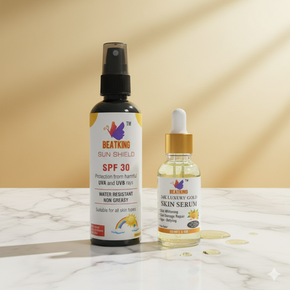 Beatking serum and sunscreen combo