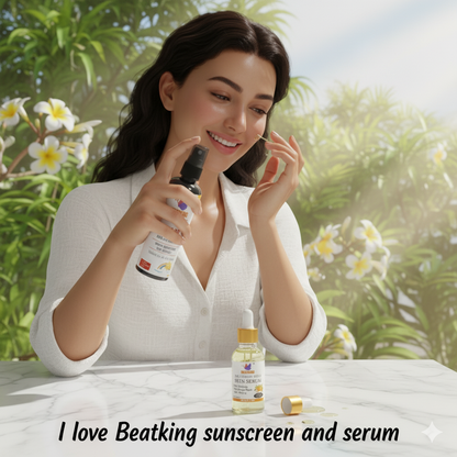 Beatking serum and sunscreen combo