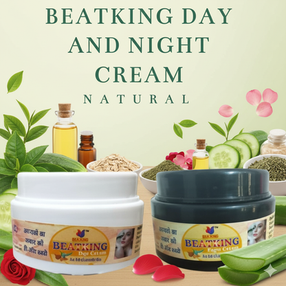 beatking day&night cream for pigmentation |Removing Dark Spots | Acne Scars | blackheads, Even Skin, Blemishes | soft skin, it really work ,men & women (60+60 gm) pack of 2pcs