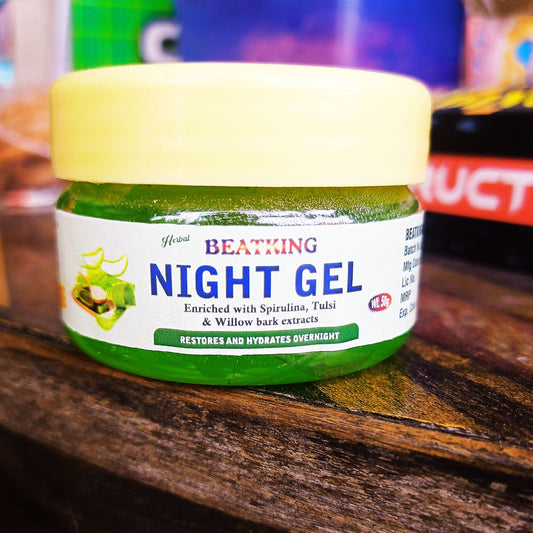 Night gel for glowing skin and repair overnight