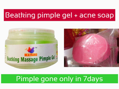 Beatking pimple massage gel, Tea Tree Spot Gel Pimple Removal Face Cream with Tea Tree & Salicylic Acid For Acne & Pimples and acne soap 100g – 50g pack of 1 pcs