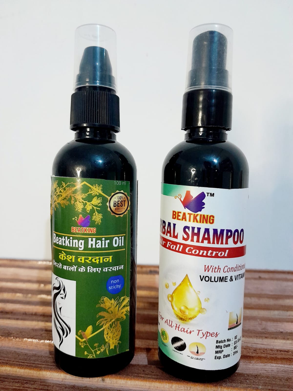 Beatking kesh vardaan hair oil and shampoo combo pack Reduces Hair Fall And Grows New Hair, 100% Ayurvedic Oil, 100 ml