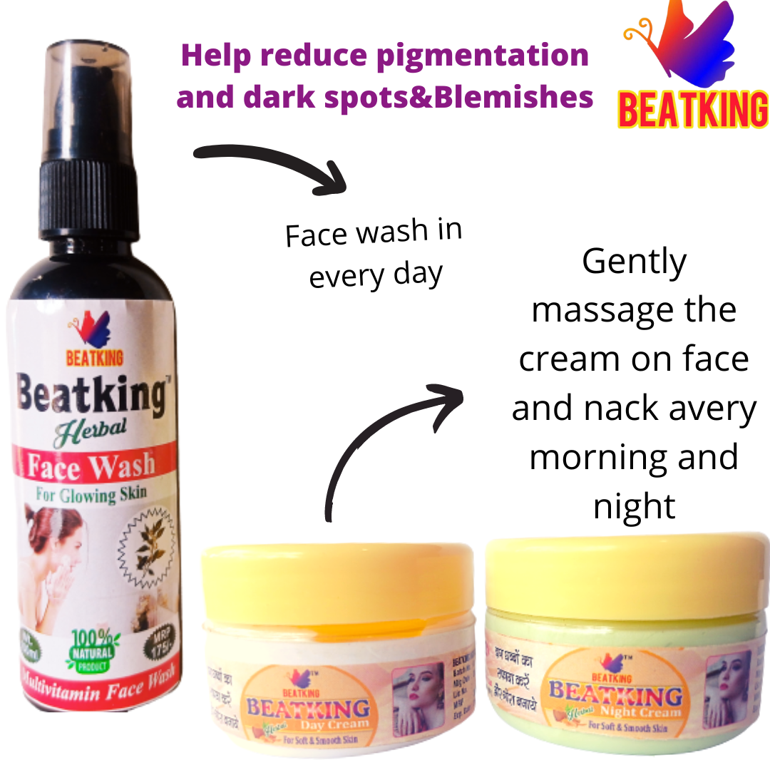 Beatking day and night cream 60g and Facewash 100ml combo